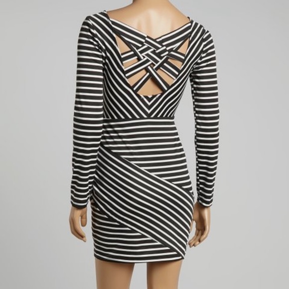 XTAREN Black & White Stripe Bodycon Dress - Picture 2 of 8